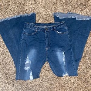 High waisted bell bottoms